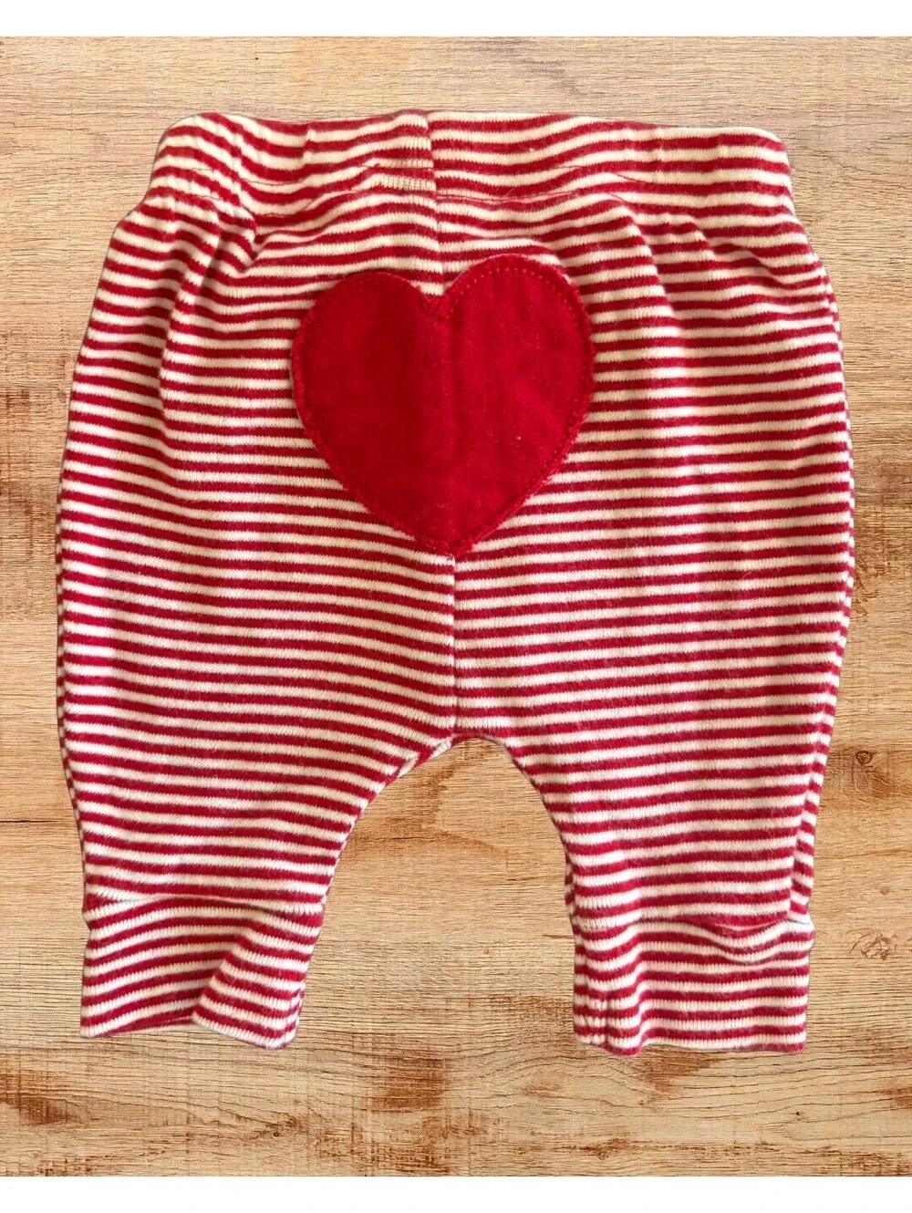 Carter's Red Striped Heart Newborn Baby Pants